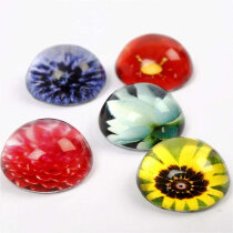 3D Cabochons, 14 mm x 7 mm, Sortierte Farben