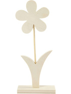 Blume aus Holz mit Standfuß, H: 22,5, 1 Stück