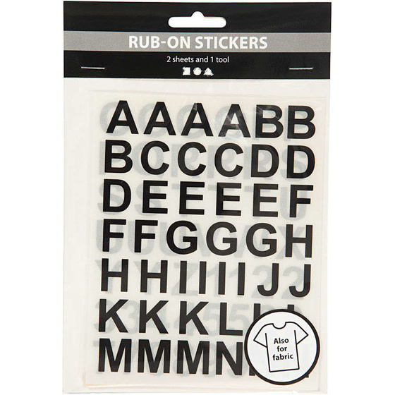 Rub-on-Sticker, Buchstaben & Zahlen