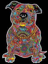 Samtbild Pitbull 47 x 35 cm, zum Ausmalen