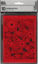 Karton mit Spitze, 10,5 x 15 cm, 200 g, Rot