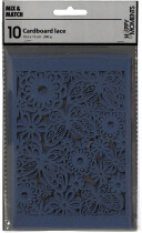 Karton mit Spitze, 10,5 x 15 cm, 200 g, Blau
