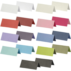 Tischkarten - Sortiment,  9x4 cm , Sortierte Farben, 30Pck.