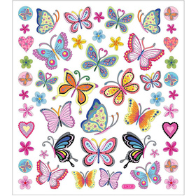 Sticker,  21 Stck., Bunte Schmetterlinge