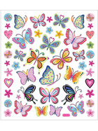 Sticker,  21 Stck., Bunte Schmetterlinge