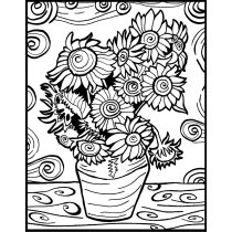 Samtbild Sonnenblumen 47 x 35 cm, zum Ausmalen