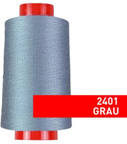 Overlock Nähgarn, 4000 m, 100 % Polyester Grau - 2401
