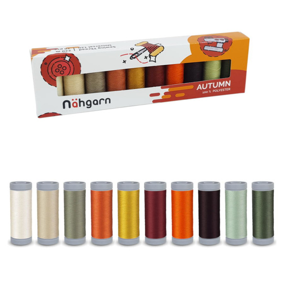 Nhgarn Sets, 10 Farben x 220 Meter, Polyester