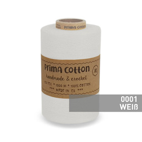 1000M Prima Cotton, Strickgarn Häkelgarn zum Stricken Häkeln Basteln, Weiß