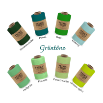 1000m Prima Cotton Baumwollgarn 0,8mm – 100% Naturbelassen 0005 - grüner Apfel