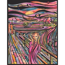 Samtbild "der Schrei" 47 x 35 cm, zum Ausmalen