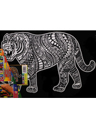 Samtbild Tiger stehend, 47 x 35 cm, zum Ausmalen