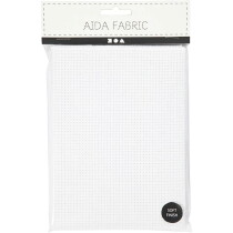 Aida-Stoff, 50x50 cm, Weiß, 35 Kästchen pro 10 cm