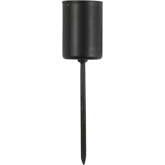 Kerzenhalter, H: 9,5 cm, D: 22,5 mm, 4 Stk, schwarz