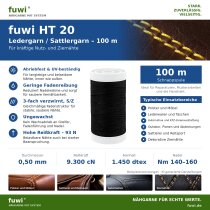 fuwi HT 20 Ledergarn / Sattlergarn 0,50 mm – High...