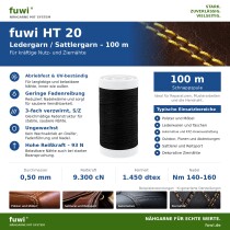 fuwi HT 20 Ledergarn / Sattlergarn 0,50 mm – High...