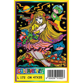 Ausmalbild, Samtbild - Manga Prinzessin, 47 x 35 cm