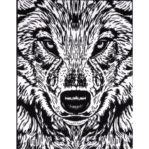 Ausmalbild, Samtbild - Wolf realistisch, 47x35 cm