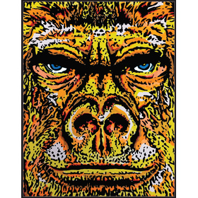 Ausmalbild, Samtbild- Gorilla realistisch, 47x35 cm