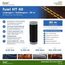 fuwi HT 40 Ledergarn / Sattlergarn 0,40 mm – High Tenacity – 80 m 0183 - Telegrau